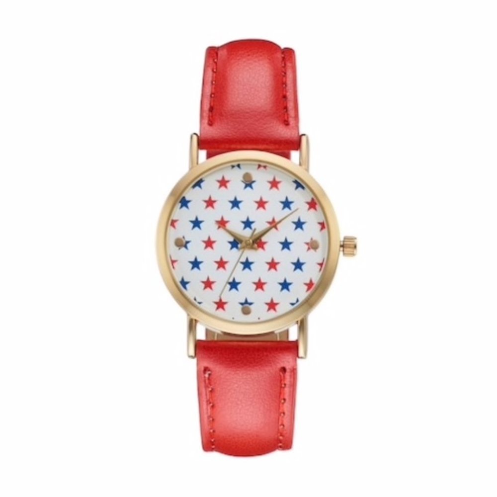 Studio Time Women's Red Blue Stars Watch